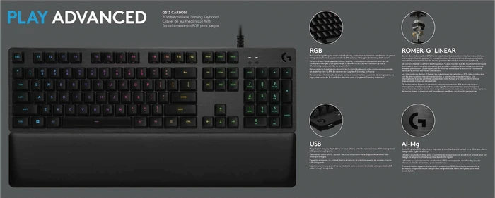Logitech G513 Carbon, schwarz, GX-BROWN, USB, DE