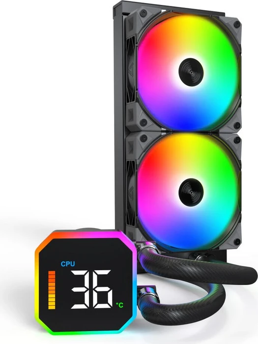 Montech HyperFlow Digital 240 Black, schwarz