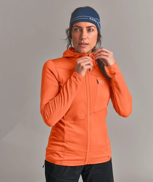Ortovox Fleece Grid Hoody Funktionsjacke faded tangerine (Damen)