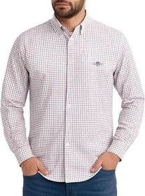 Gant Regular Fit Classic Popeline Mikro-Karomuster Hemd langarm plumped red (Herren)