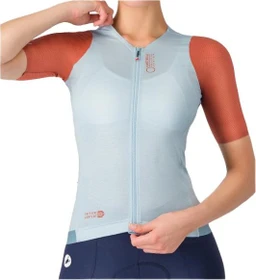 Castelli Corretto Trikot kurzarm winter sky/hot sauce (Damen)