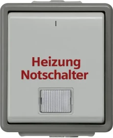 Siemens DELTA fläche IP44 Heizungs-Notschalter, dunkelgrau/hellgrau