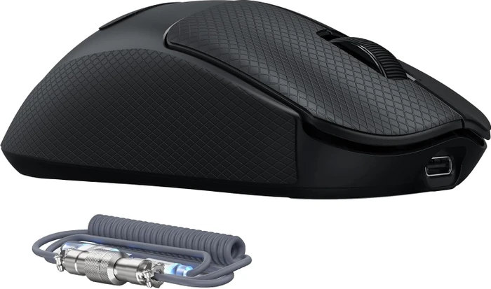 Attack Shark F1 Air 8KHz Wireless, schwarz, inkl. Grip Tape & C06 Ultra LED Kabel, USB/Bluetooth