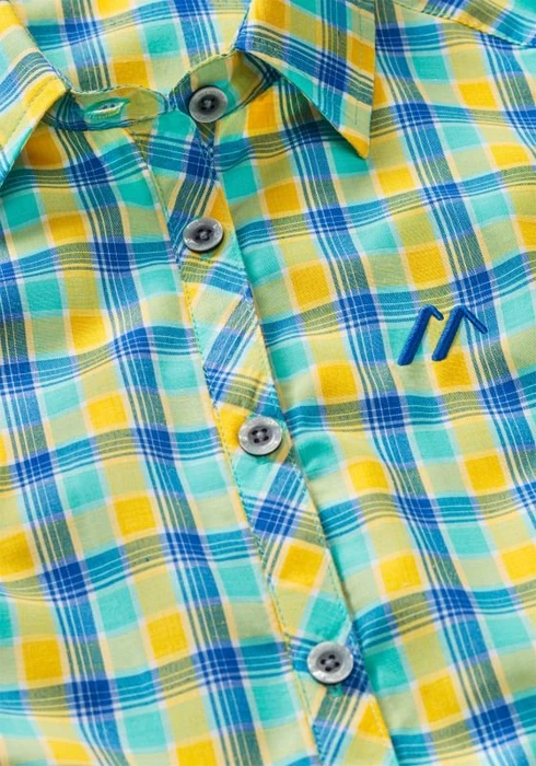 Maier Sports Paloma Hemd ärmellos blue yellow check (Damen)