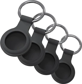 JT Berlin Schlüsselanhänger für Apple AirTag schwarz, 4er-Pack