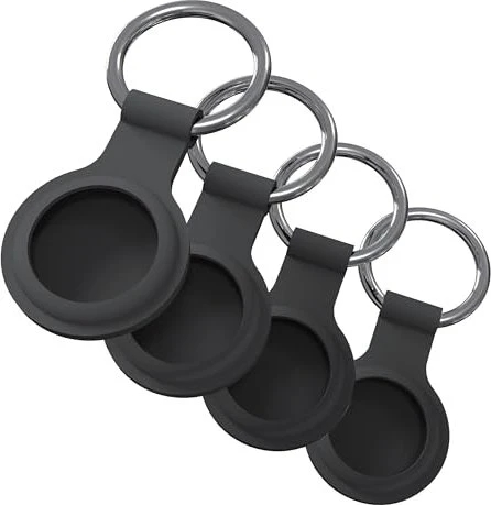 JT Berlin Schlüsselanhänger für Apple AirTag schwarz, 4er-Pack