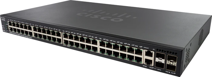 Cisco SG350X Rackmount Gigabit Managed Switch, 48x RJ-45, 2x SFP+, 2x RJ-45/SFP+, 740W UPoE
