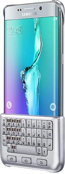 Samsung Keyboard Cover QWERTZ für Galaxy S6 Edge+ silber