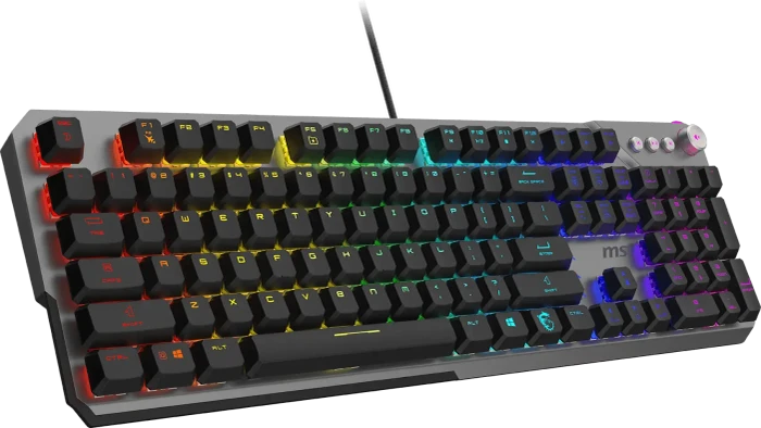 MSI STRIKE 600 V2 Silent Gaming Keyboard, LEDs RGB, Kailh Midnight Pro Silent Tactile, USB, US