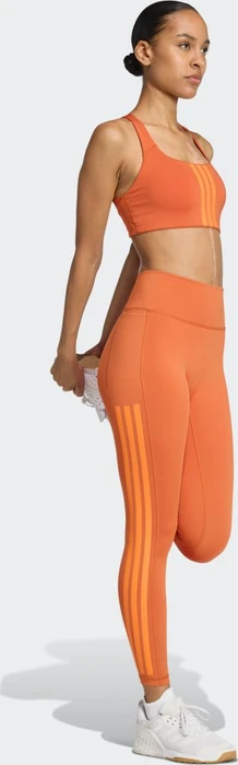 adidas Optime Workout 3-Streifen Tights Hose 7/8 fox orange (Damen)