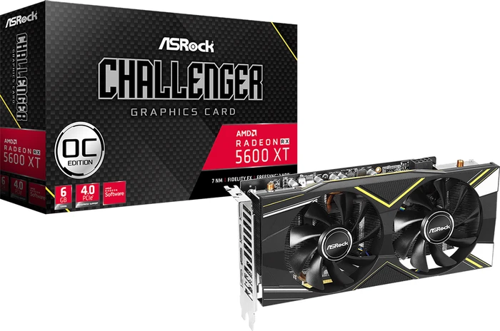 ASRock Radeon RX 5600 XT Challenger D 6G OC, RX5600XT CLD 6GO, 6GB GDDR6, HDMI, 3x DP