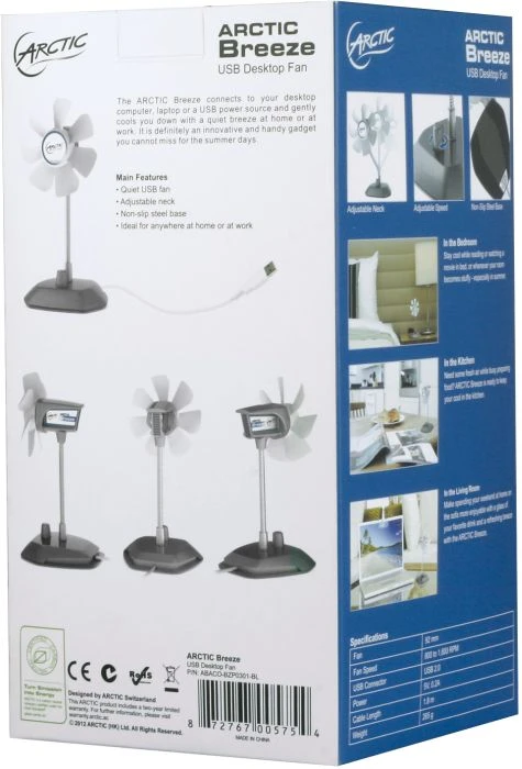 ARCTIC Breeze Color Tischventilator silber