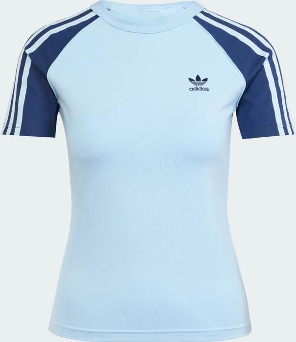 adidas Adicolor 3-Streifen Raglan Slim T-Shirt kurzarm clear sky (Damen)