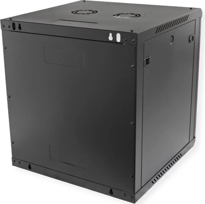 Roline / Secomp Basic 19" Netzwerkschrank 12HE, montiert, Glastür, IP20, RAL 9005, 600mm tief