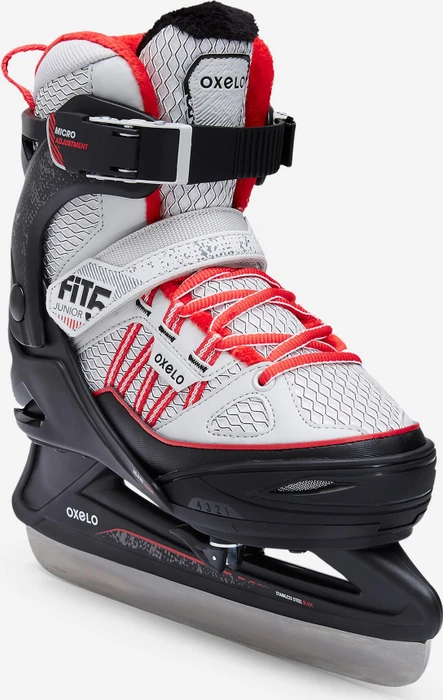 Oxelo Fit 500 Eiskunstlaufschuhe grau/rot (Junior)