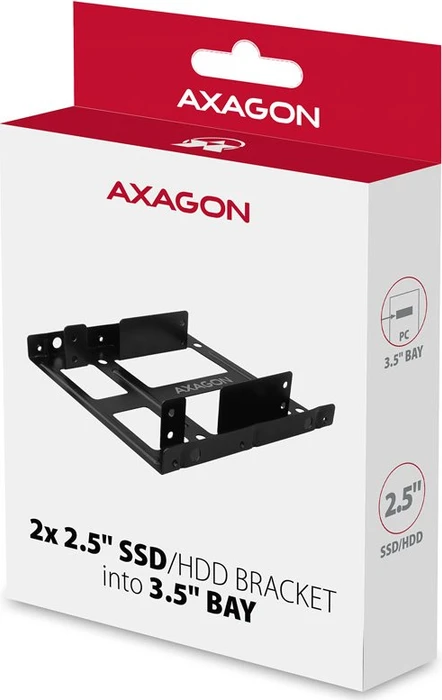 Axagon 3.5" auf 2x 2.5" Einbaurahmen, schwarz