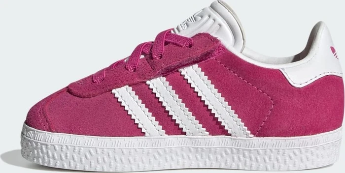 adidas Gazelle Comfort Closure Elastic Laces semi lucid fuchsia/cloud white/gold metallic (Junior)