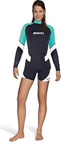 Mares Trilastic Rash Guard Long Sleeve Unterzieher Funktionsshirt langarm schwarz/weiß/türkis (Damen)
