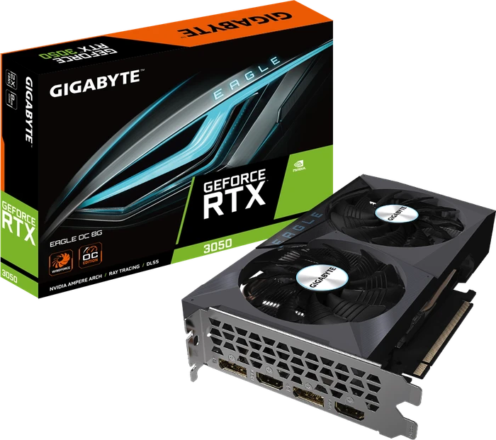 GIGABYTE GeForce RTX 3050 Eagle OC 8G, 8GB GDDR6, 2x HDMI, 2x DP