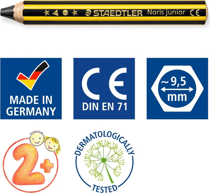 Staedtler Noris Junior 141 Kinder Bleistift 2B schwarz, schwarz (141-2B BK) – Bild 8