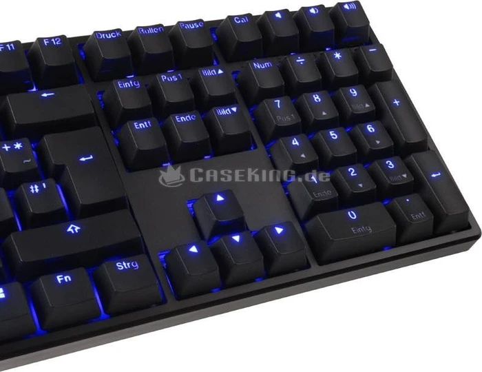 Ducky One PBT, LEDs blau, schwarz, MX BLUE, USB, DE