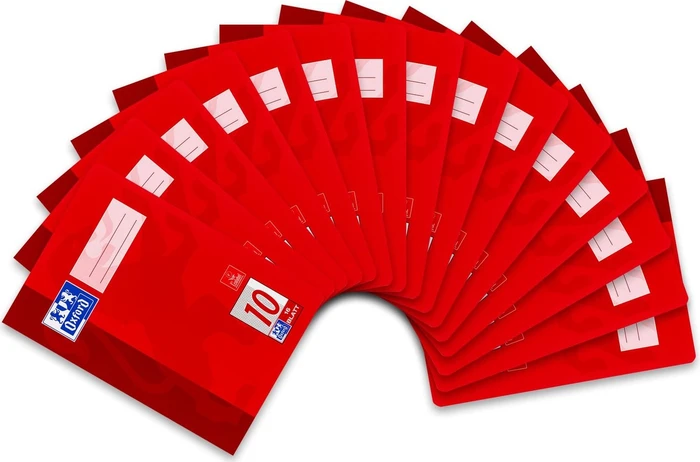Oxford Schulheft, A5, Lineatur 10, rot, 16 Blatt, 15er-Pack