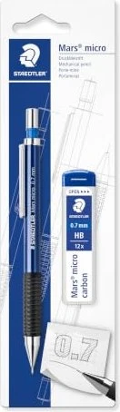 Staedtler Staedtler Mars Micro 775 Druckbleistift HB 0.7mm graphit, schwarz/blau, Radierer, 12 Minen, 2er-Set