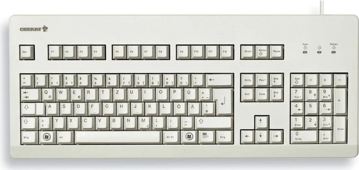 Cherry G80-3000 hellgrau, MX BLACK, PS/2 & USB, UK