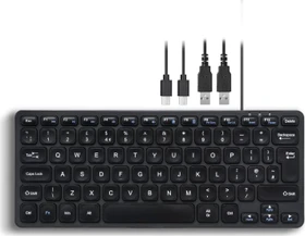Perixx Periboard-416 Mini Keyboard, schwarz, LEDs weiß, USB & USB-C, UK (12100)