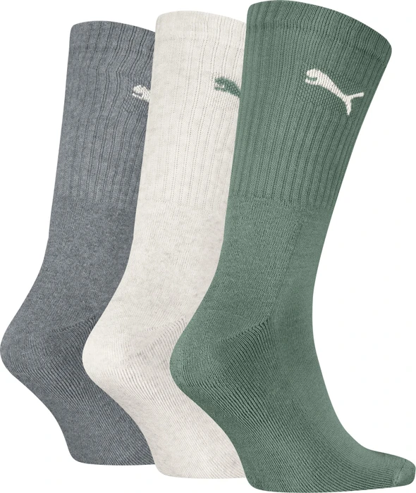 Puma Crew Socken grün/grau, 3 Paare (Herren)