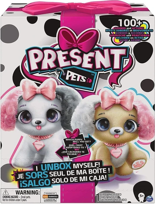 Spin Master Present Pets Interaktiver Plueschhund
