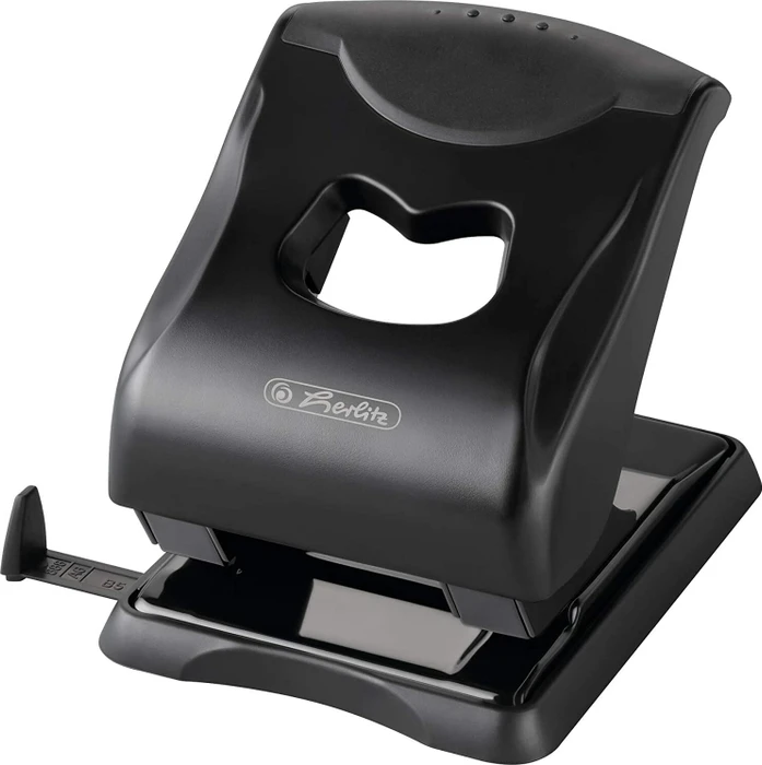 Herlitz Aktenlocher 4.0mm mit Anschlagschiene, schwarz