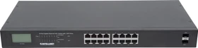 Intellinet Rackmount Gigabit Switch, 16x RJ-45, 2x SFP, 370W PoE+ (561259)