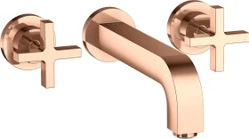 Hansgrohe Axor Citterio 3-Loch Waschbeckenarmatur mit Kreuzgriffen 222mm polished red gold