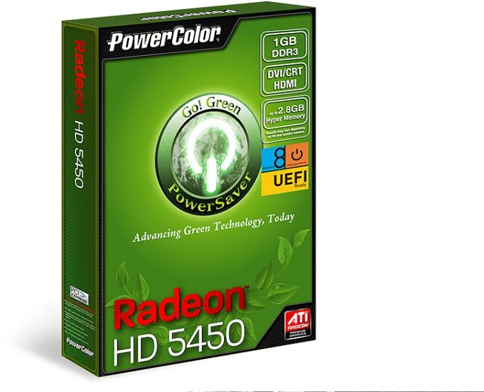 PowerColor Radeon HD 5450 Go! Green V2, 1GB DDR3, VGA, DVI, HDMI