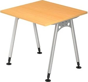Hammerbacher Ergonomic Plus A-Serie AS08/6 Schreibtisch 80x80cm Buche/silber