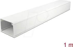 DeLOCK Kabelkanal mit Deckel, selbstklebend, 83x54mm, 1m, weiß