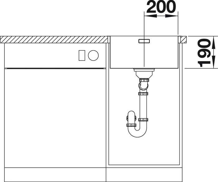 Blanco Andano 400-IF InFino Becken mittig edelstahl