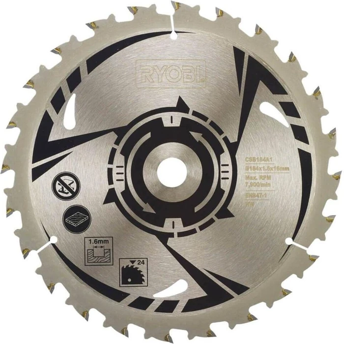 Ryobi CSB184A1 HM Kreissägeblatt 24Z, 184x1.6x16mm, 1 Stück