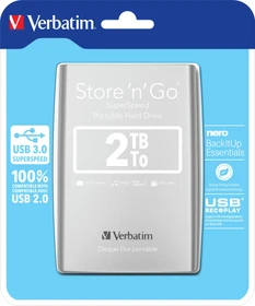 Verbatim Store 'n' Go Portable, grau, 2TB, USB 3.0 Micro-B