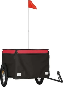 vidaXL Transport 134x69cm Fahrradanhänger schwarz/rot