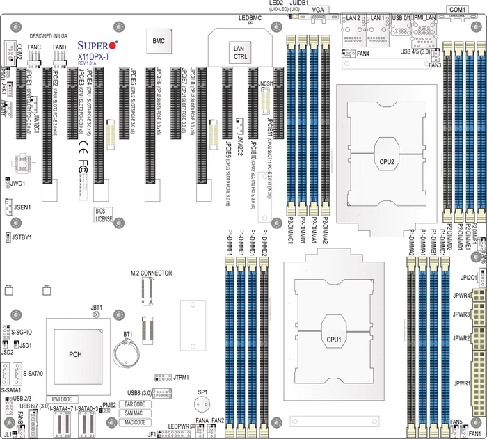 Supermicro X11DPX-T, bulk (2x Intel 3647)