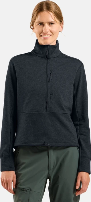 Odlo Essentials Multisport Midlayer Half Zip Funktionsshirt langarm black melange (Damen)