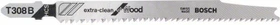 Bosch Professional T308B HCS Extra-Clean for Wood Stichsägeblatt, 117mm, 3 Stück