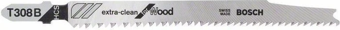 Bosch Professional T308B HCS Extra-Clean for Wood Stichsägeblatt, 117mm, 3 Stück