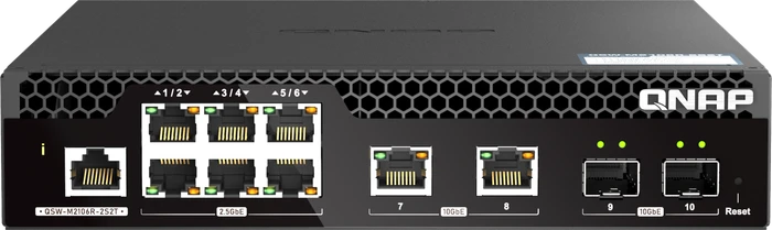 QNAP QSW-M2100R Desktop 2.5G Smart Switch, 8x RJ-45, 2x SFP+