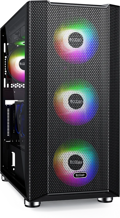 PCCooler Diamond MA200 Mesh, schwarz, Glasfenster