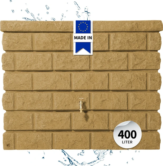Garantia Rocky Wandtank Regenwassertank 400l sandstone