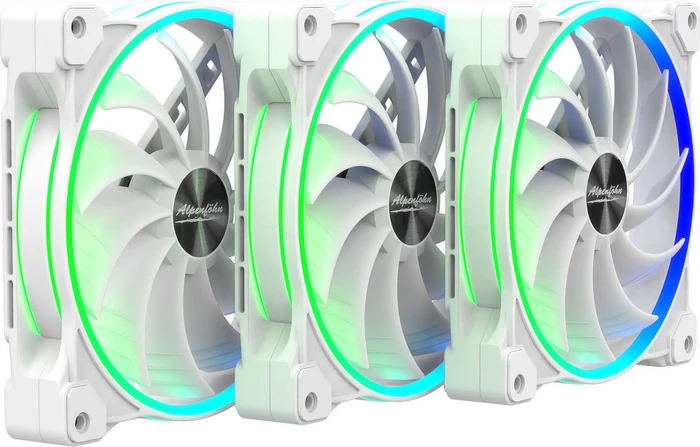 Alpenföhn Wing Boost 3 ARGB White Edition Triple, weiß, LED-Steuerung, Fernbedienung, 140mm, 3er-Pack