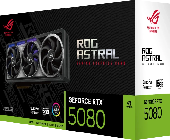 ASUS ROG Astral GeForce RTX 5080, ROG-ASTRAL-RTX5080-16G-GAMING, 16GB GDDR7, 2x HDMI, 3x DP